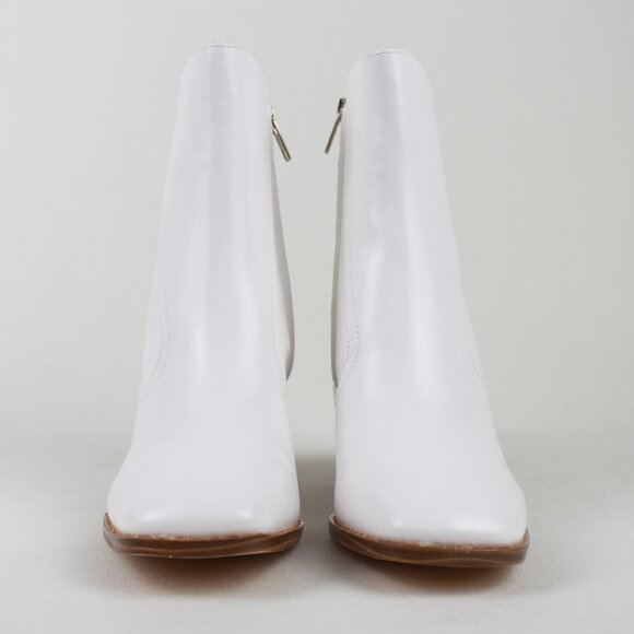 Faux Leather Square Toe Ankle Boots - Picture 10 of 15